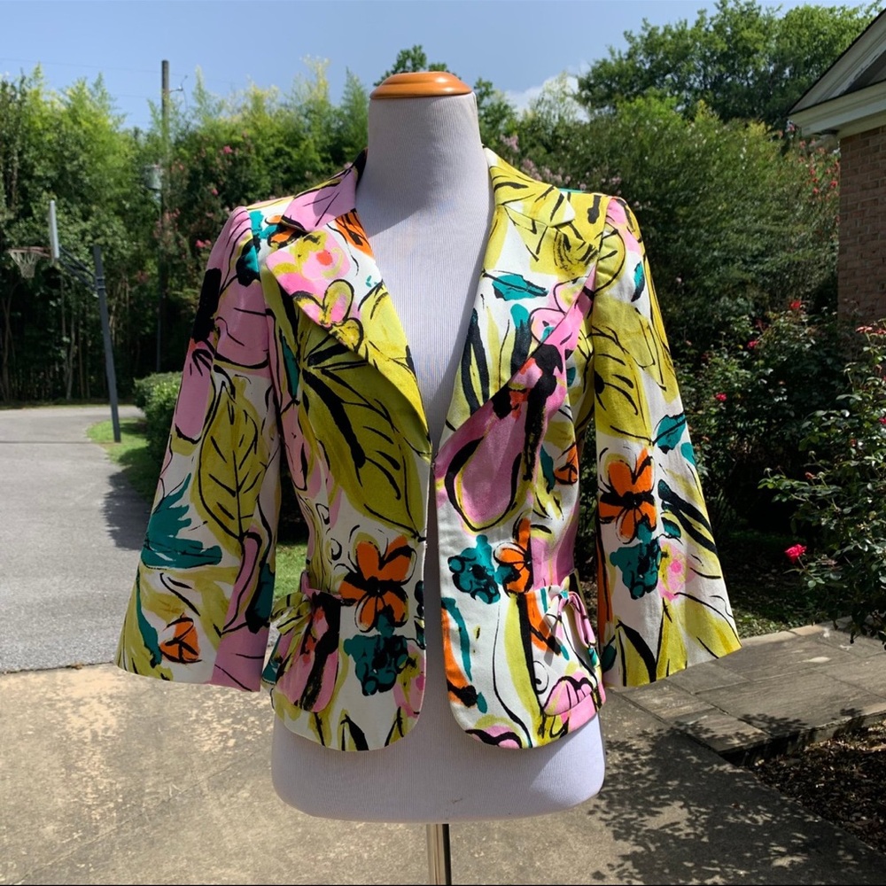 Fabulous Colorful Original Milly of New York Floral Blazer Jacket 6